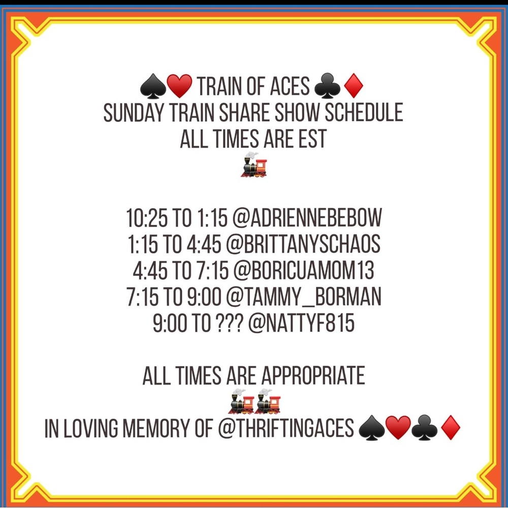 Train of Aces Sunday Schedule